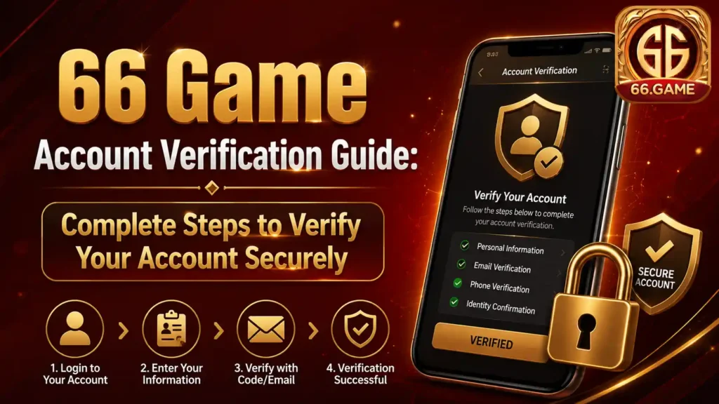 66 Game Account Verification Guide banner showing secure account verification steps, identity confirmation process, and account protection features for 66 Game users.